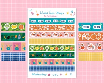 Washi Tape Stickers, Washi Tape Strips, Washi Strips, Planner Sticker, Journal Stickers