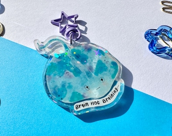 Acrylic Stingray Keychain | Brain Not Braining | Holo Glitter Stingray Keychain | Holographic Keychain | Funny Keychain | Cute Keychain