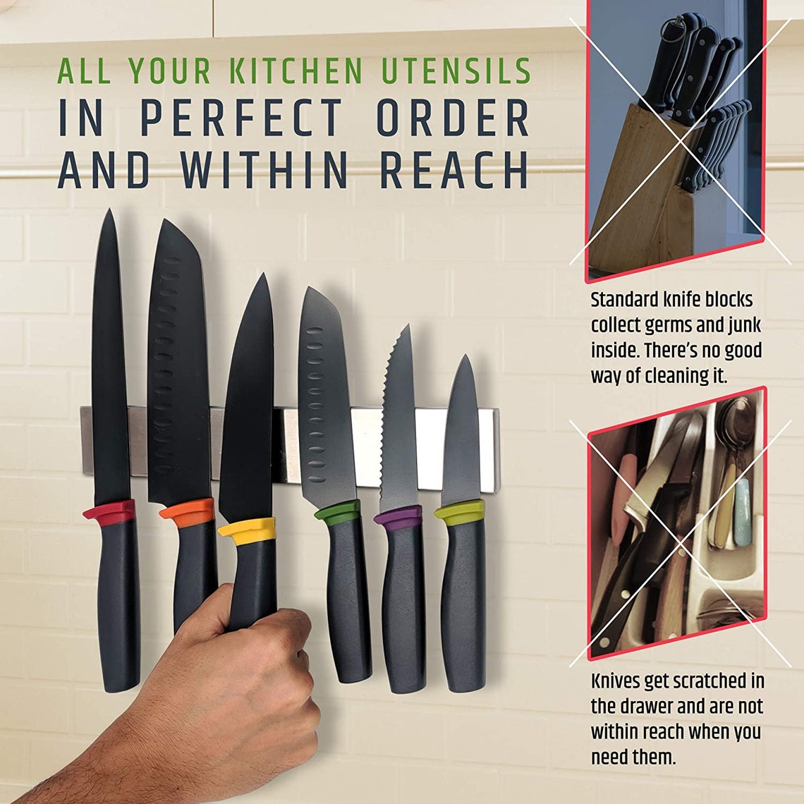 Premium 10 Inch Stainless Steel Knife Holder Etsy