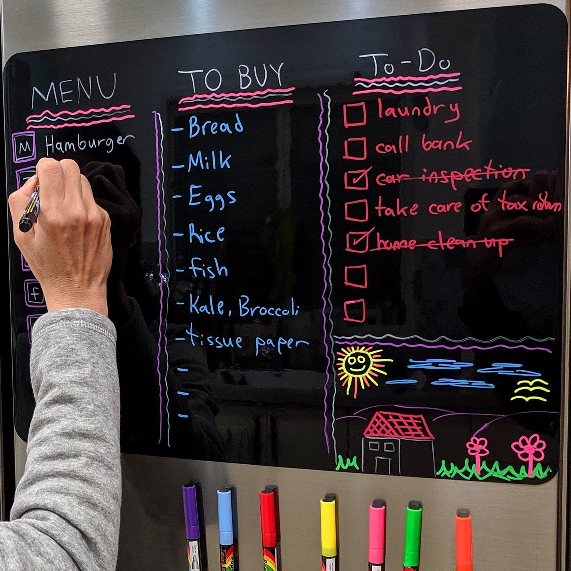 Cute Wet/DryErase Blackboard for Refrigerator Etsy