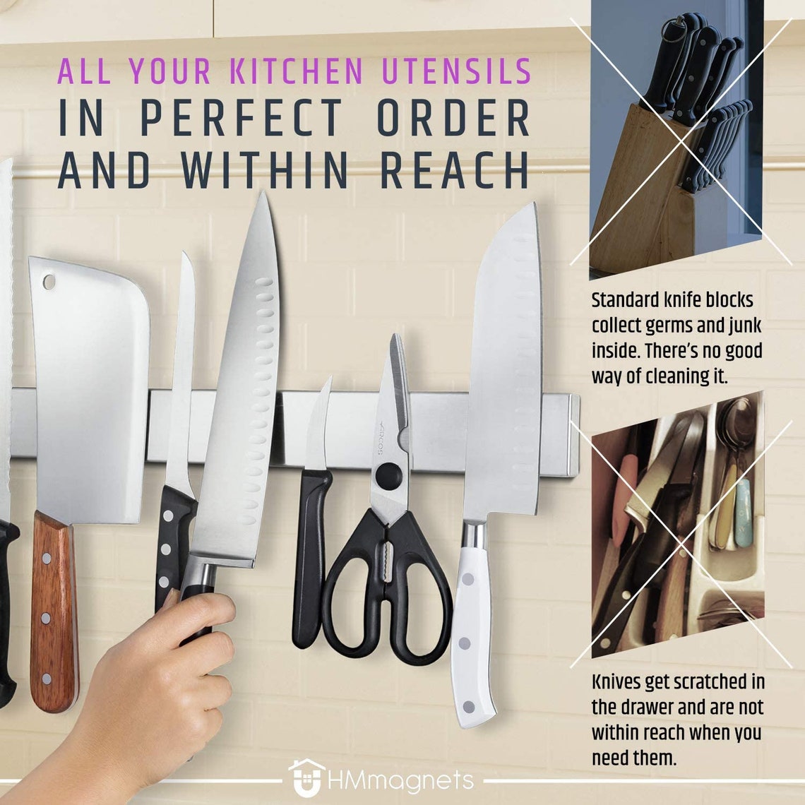 24 Inch Heavyduty Stainless Steel Knife Holder Etsy