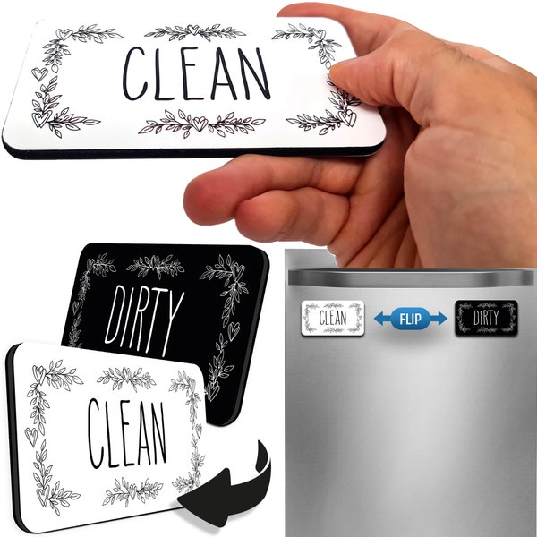 Dishwasher Magnet Clean Dirty Sign That Will Never Fall (15 Designs Available) - Magnetic Dirty/Clean Indicator | 4.5*2.5 Inches