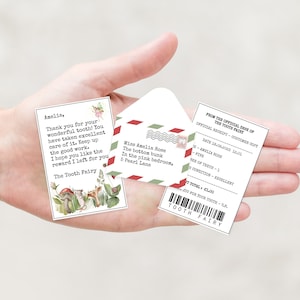 Mini Tooth Fairy Post, Tooth Fairy letter Envelope Receipt, Instant Download Editable tooth Fairy Letter, Printable Tooth Fairy Receipt