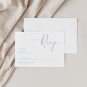 LENA - Minimalist Wedding RSVP Template, Calligraphy Invite, Editable Digital Download, Templett, Modern Wedding RSVP, Please Reply