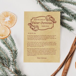 Letter From Santa Christmas Template, Vintage Letter From Santa, Editable Santa Letter, Editable Digital Download, Templett Invitation,