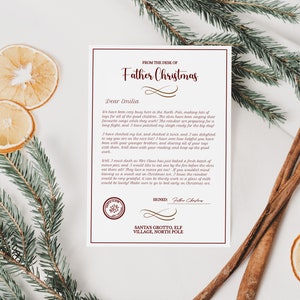Letter From Father Christmas Template, Christmas Letter From Santa, Editable Santa Letter, Editable Digital Download, Templett Invitation,