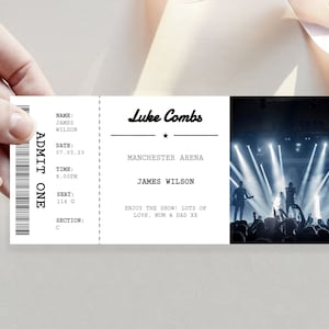 Bearbeitbarer Konzert Gutschein, Event Ticket, Überraschungsgeschenk Reveal, Surprise Show Reveal, Editierbare Vorlage Gutschein, Jubiläumsgeschenk Reveal