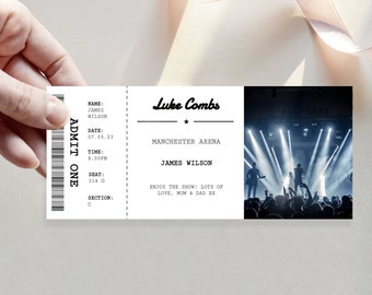 Editable Concert Gift Voucher , Event Ticket, Surprise Gift Reveal, Surprise Show Reveal, Editable Template Voucher, Anniversary Gift Reveal
