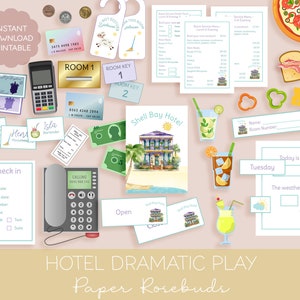 Hotel dramatisch spel, fantasiespel Hotel, klas dramatisch spel, thuis dramatisch spel, speelkamer, dramatische speelruimte, KS1 EYFS Play afdrukbaar