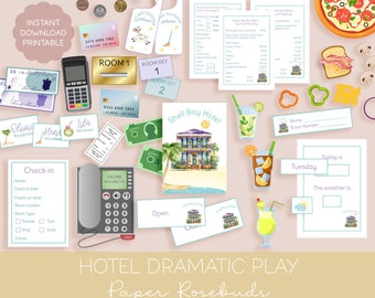 Hotel Dramatic Play, Pretend Play Hotel, Classroom Dramatic Play, Home Dramatic Play, Playroom, Dramatic Play Area, KS1 EYFS Play Printable
