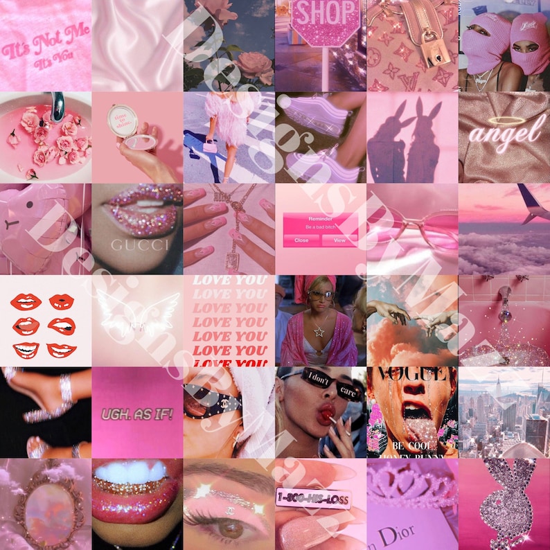 Photo Collage Wall Kit: Pink Baddie | Etsy