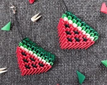 3d Origami Watermelon - Keychain