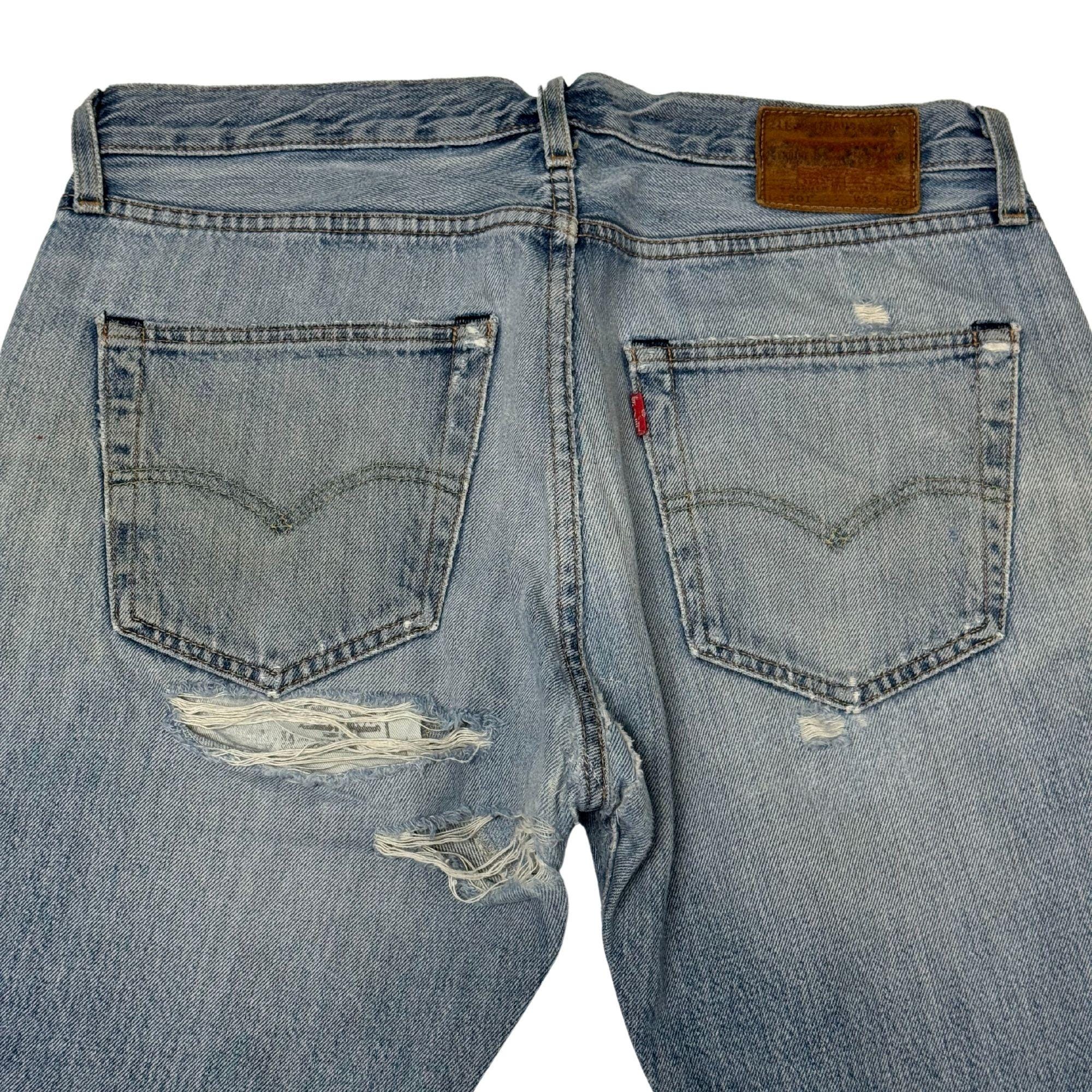 Levi's 501 straight denim pants for men, size W32 cotton navy blue type Vintage Second Hand main image 0