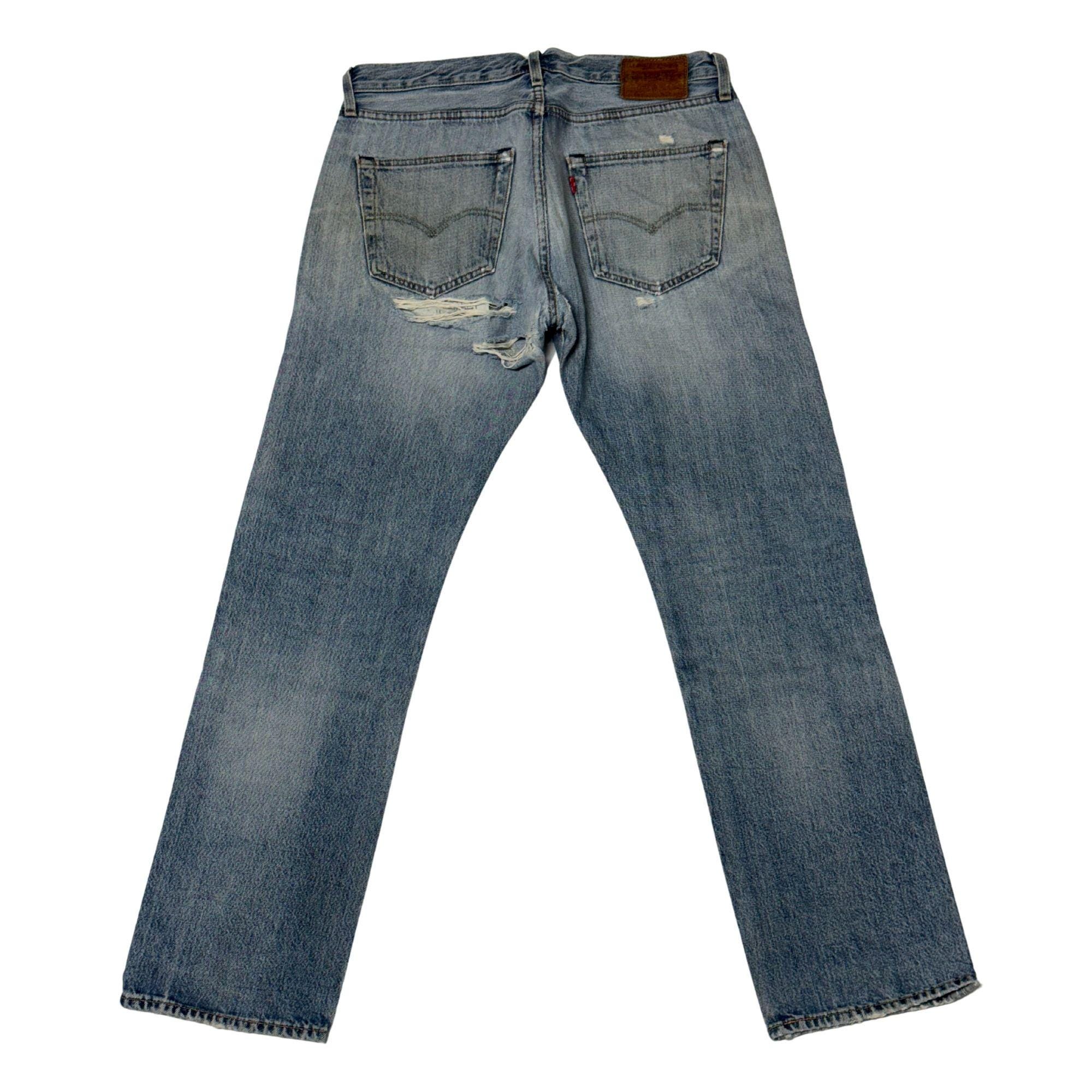 00'S Levi's 501 straight denim pants for men, W30 equivalent cotton blue type Vintage Second Hand