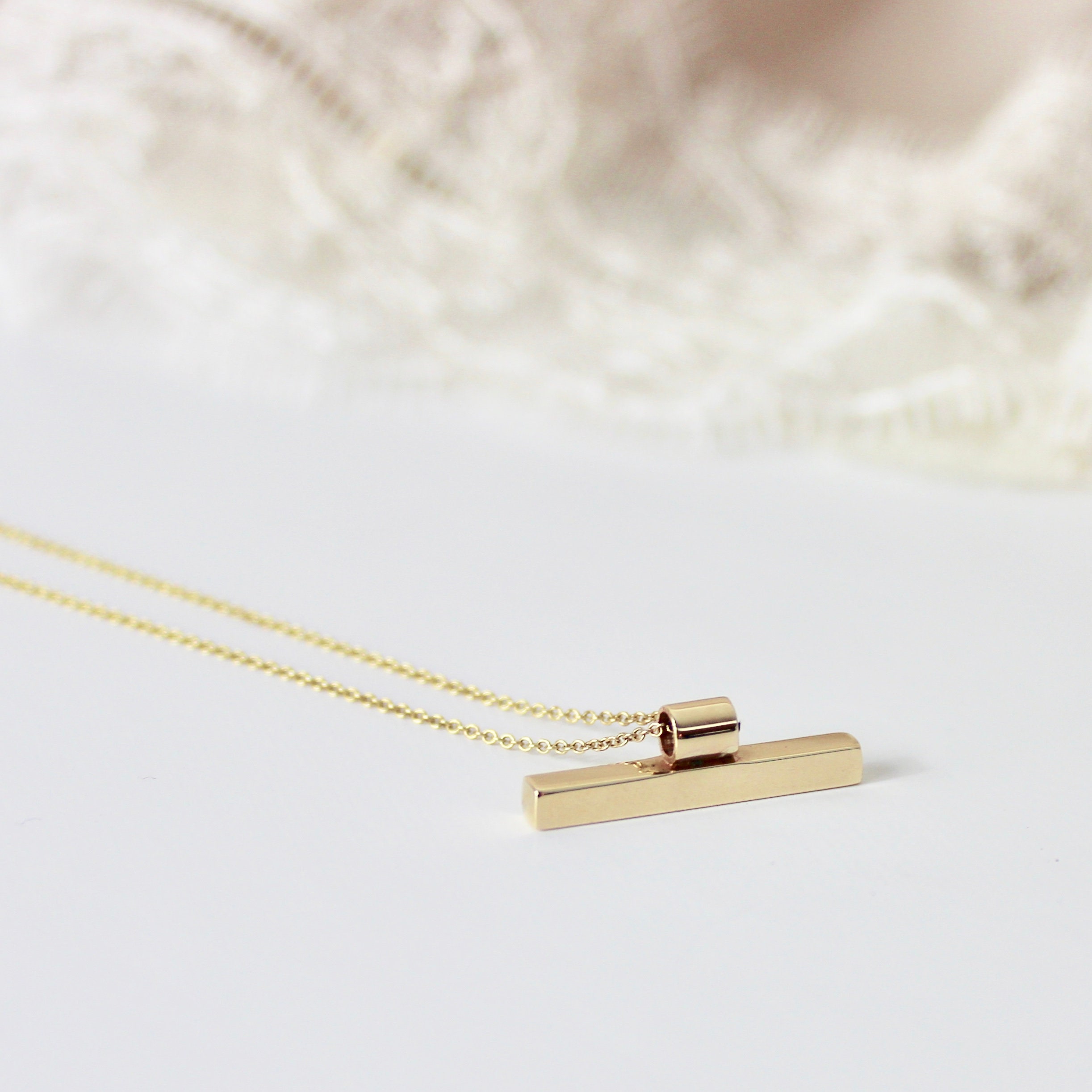 Gold T Bar Pendant Gold T Bar Necklace 9 Carat Gold Etsy