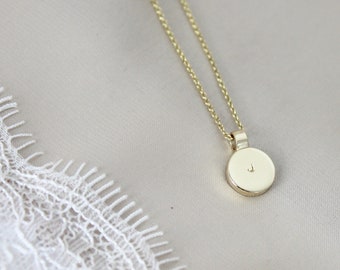 Gold Initial Disc Pendant / 9ct Gold / Gold Disc / Initial Necklace / Name Necklace / Monogram Necklace / Personalised Gold Necklace