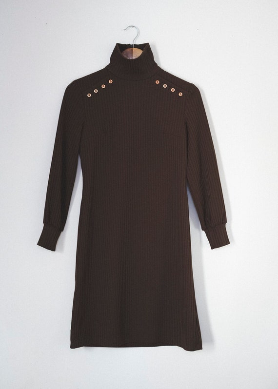 Maude Vintage Brown Turtleneck Dress