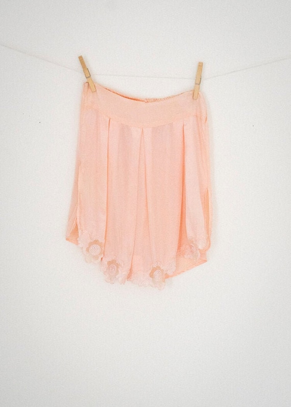 Rose Vintage Blush Silk Slip Shorts