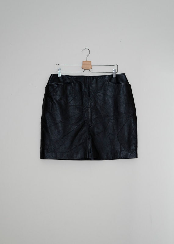 Anaïs Vintage Black Leather Mini Skirt