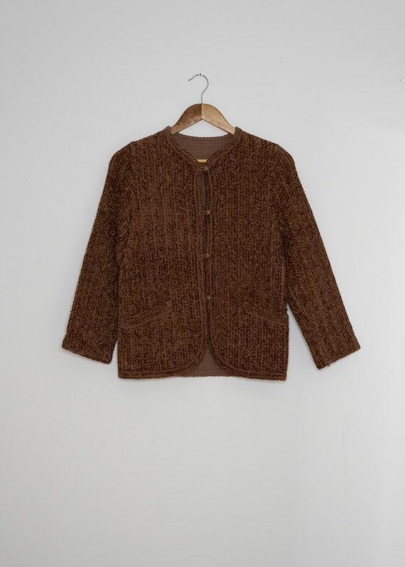 Riley Vintage Mauve Chenille Cardigan Sweater