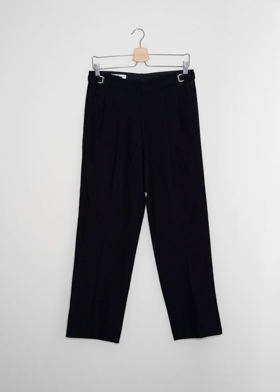 Sandra Vintage Black Pinstripe Tuxedo Trousers