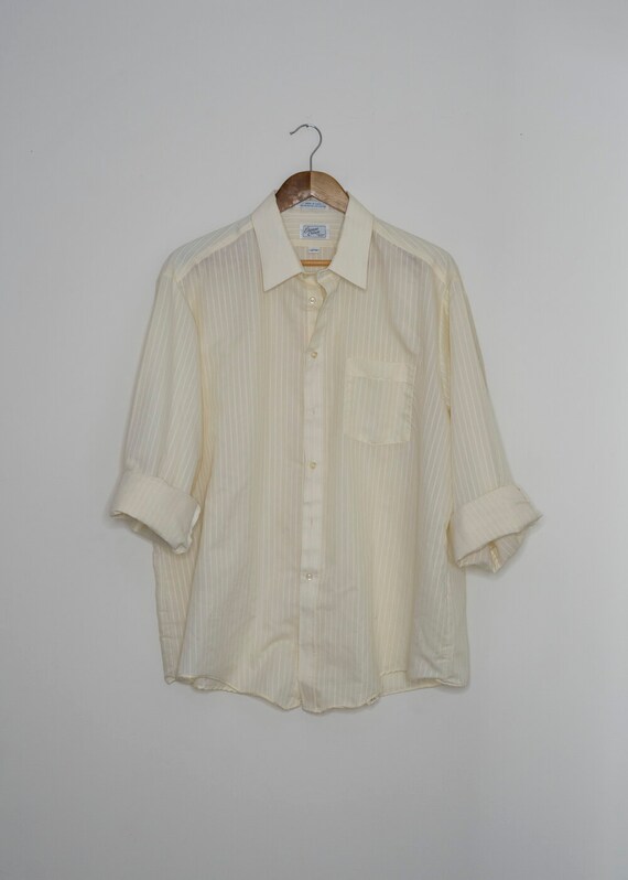 Pamela Vintage Ivory Pinstripe Button Down