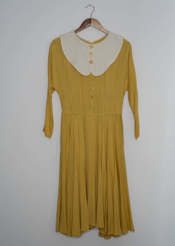 Charlotte Vintage Yellow Peter Pan Collar Dress