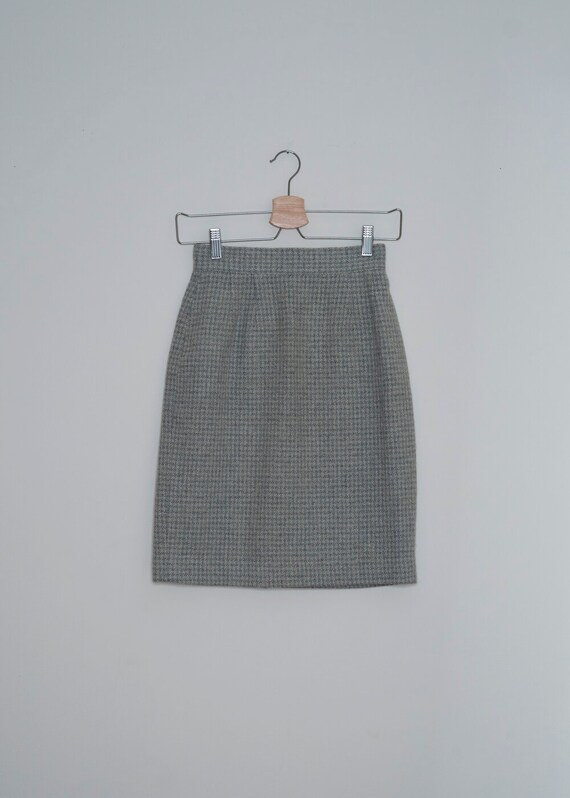 Chloe Vintage Wool Micro-Check Mini Skirt