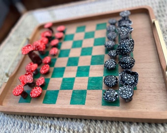 Handmade Mushroom chess set