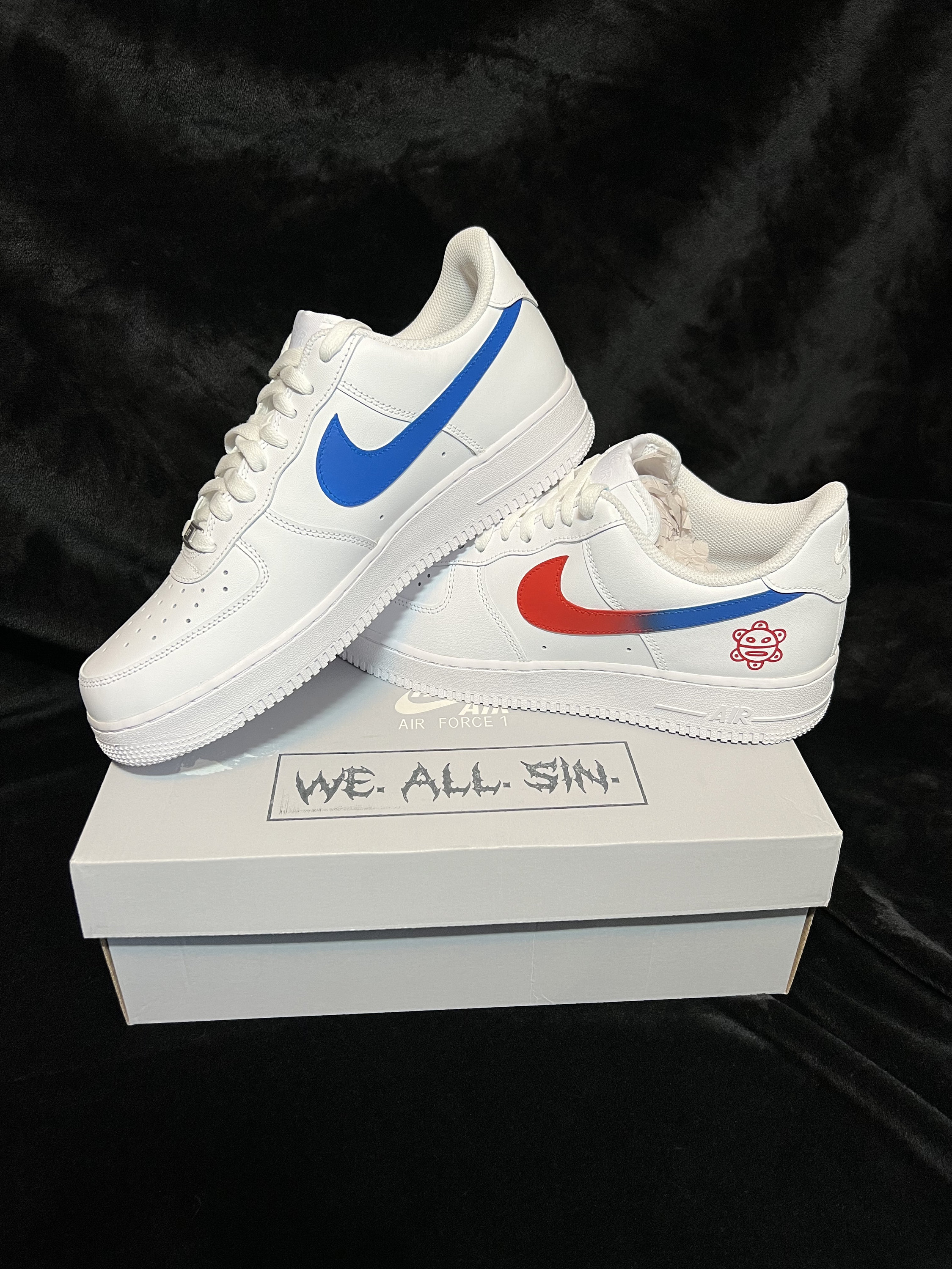 シューズ Nike Air Force 1 \"Puerto Rico\" 26.5 Nike Air Force 1 'Puerto Rico' White Sneakers, Size 3.5 / 5W