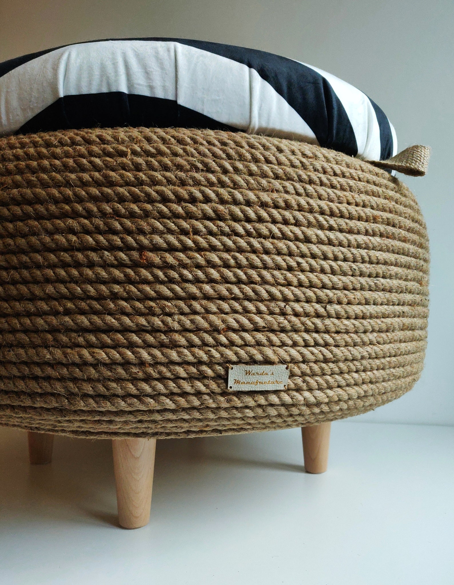 Ottoman jute rope pouffe pouf handmade storage personalized Etsy