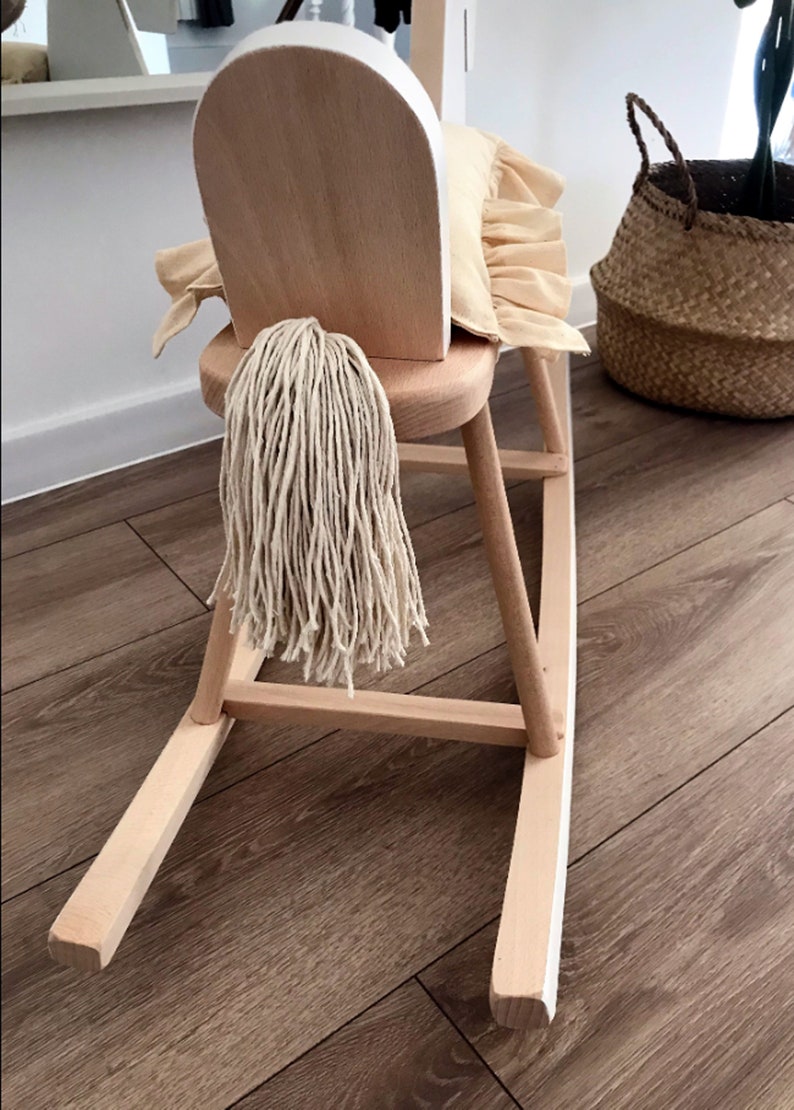 Wooden Rocking Horse Wooden Kids Toy Natural and Scandi Style Etsy