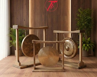 Soporte de Madera para Gongs hasta 48cm| 3 Tamaños Disponibles  | Wooden gong stand | Base Estable | Gong stand fits gongs up to 19''