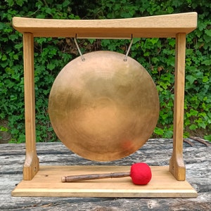 GONG + RAHMENOPTION Ø 34 (14 Zoll), Gong Wind, Holzständer für Gong