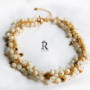 Roundel Yellow Crystal Beads Necklace - Elegant Handcrafted Wedding Jewelry - Special Gift for Wife or Women