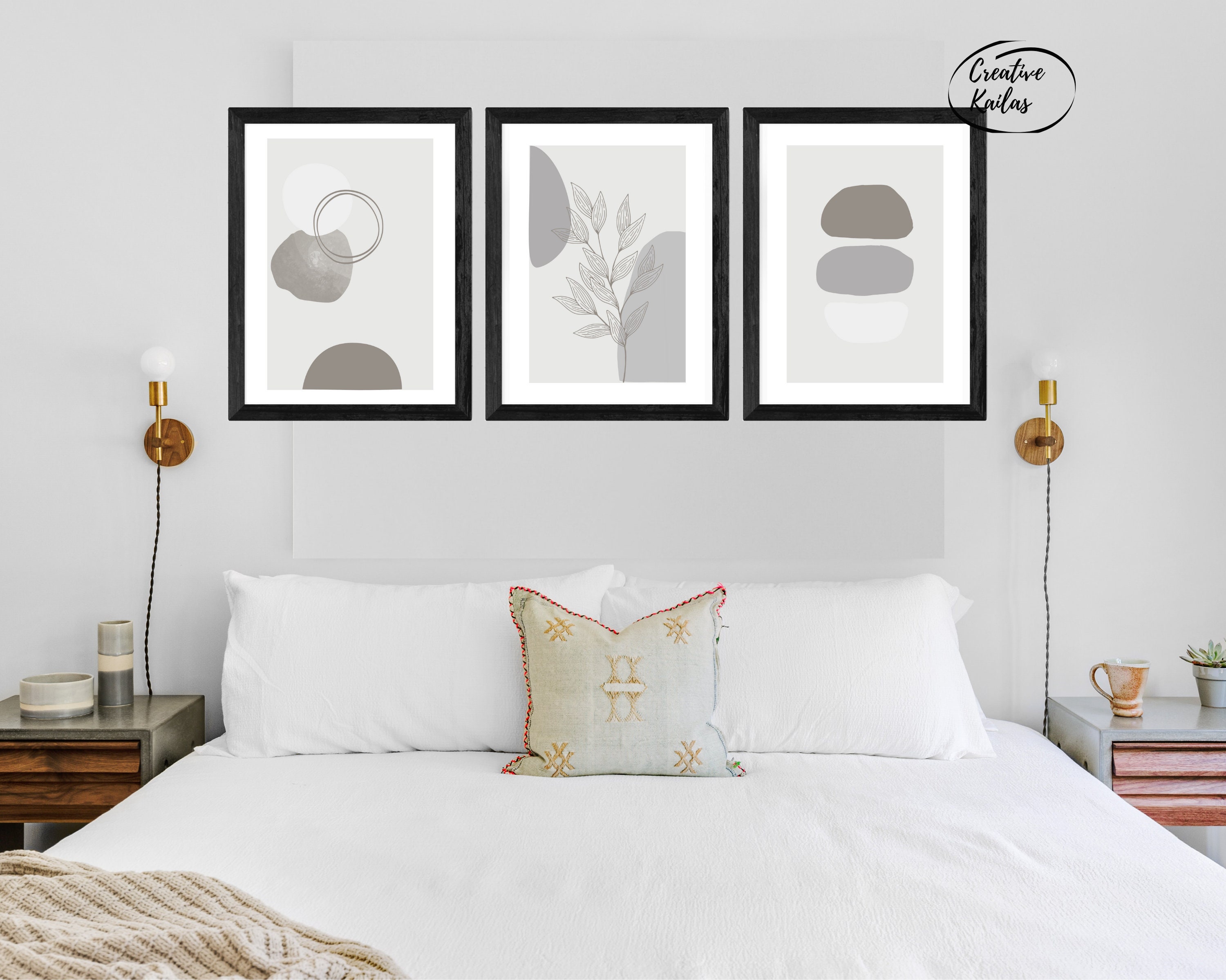 A4 Abstract Art Trio Wall Art Neutral Wall Art Interior Etsy UK