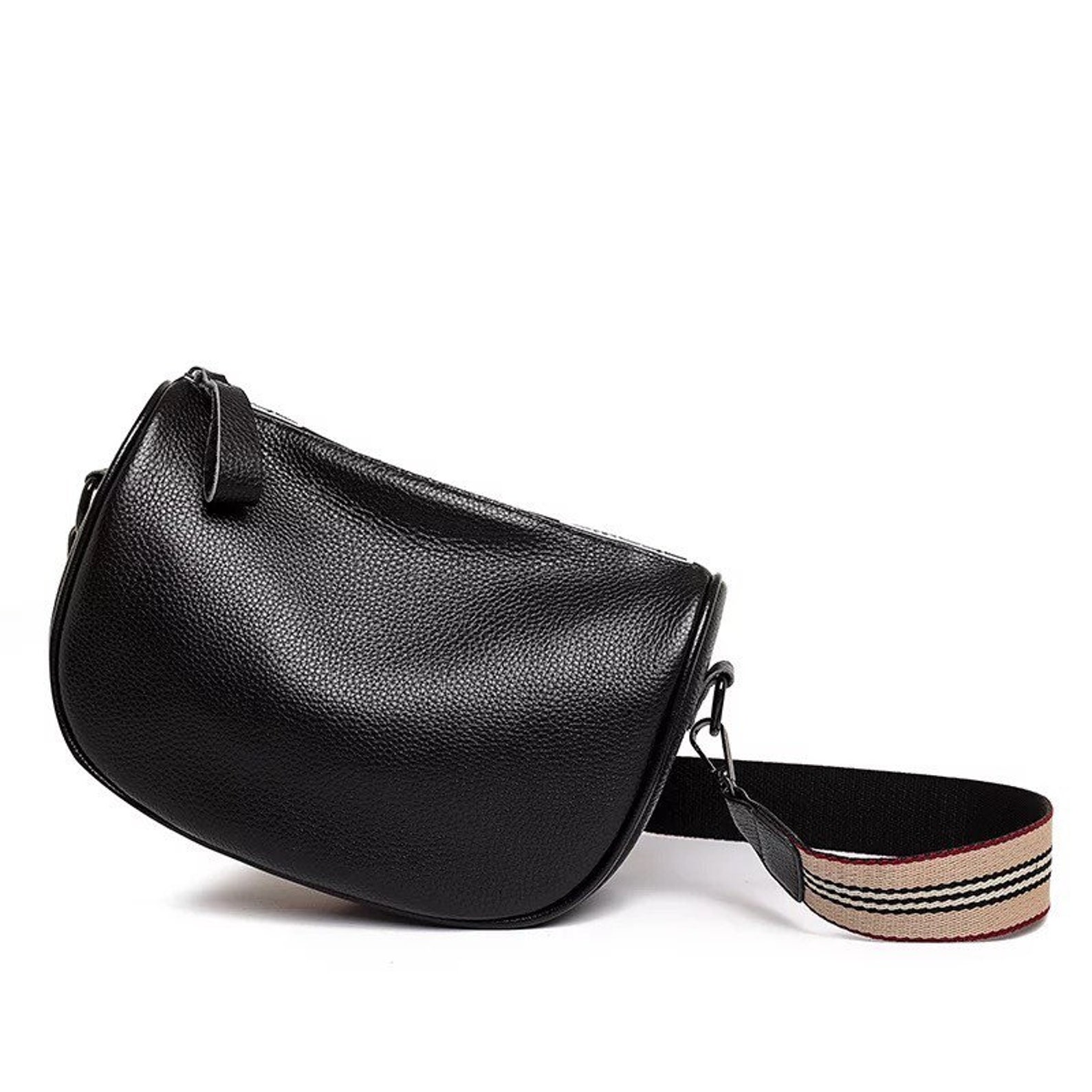 Leather crossbody bag with guitar strap Crossbody tote Small Etsy