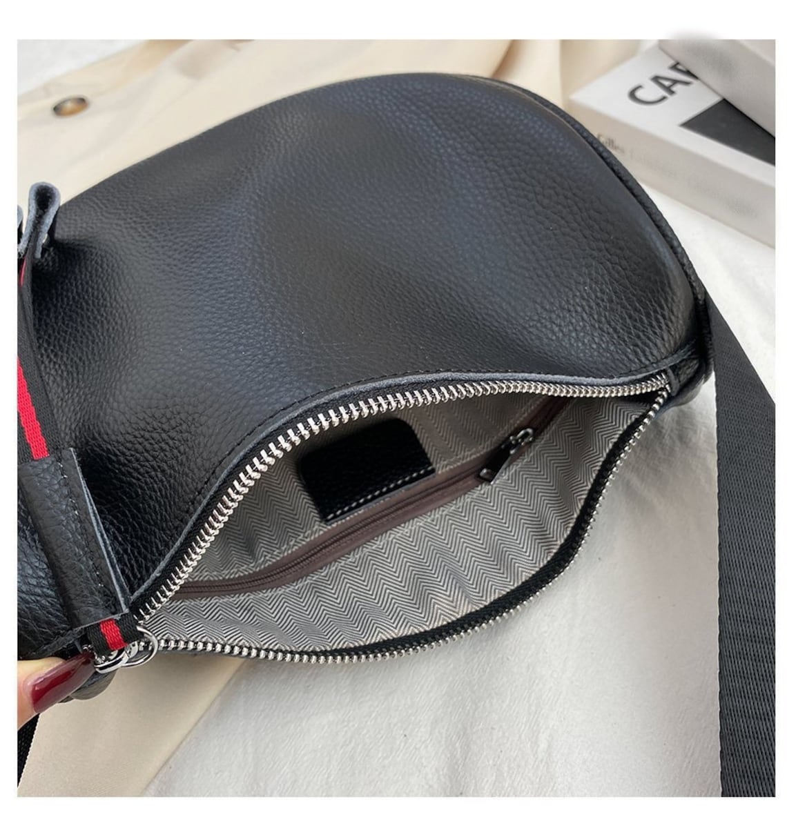 Leather crossbody tote Bag with guitar strap Vintage style Etsy