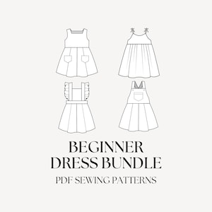 Beginner Dress Bundle PDF Sewing Patterns | Toddler Dress Patterns, Baby Dress Patterns, DIY Sewing Patterns for Girls