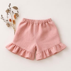 Cora Ruffle Hem Shorts PDF Sewing Pattern | Modest Length Girls Long Shorts | Baby & Toddler Shorts Pattern | Easy Beginner Sewing