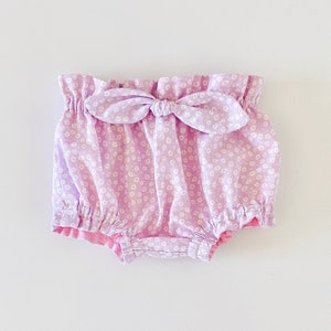 Baby & Toddler Bloomers PDF Sewing Pattern – Girls Shorts with Bow – Evelyn