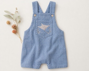 Easy Overalls PDF Sewing Pattern, Sewing Pattern for Boys Overalls, Baby Romper for Boys shorts