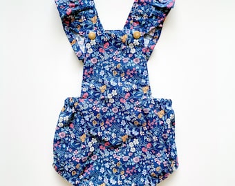 Overall Playsuit PDF Sewing Pattern, Baby Girl Romper Pattern, Baby Overall Dungaree