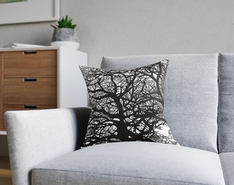 Square Cushion with Tree Canopy Design