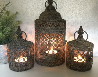 Set 3 Decorative Chandelier Hanging Tealight Candle Holder Set 3 Decorative Chandelier Hanging Tealight Candle Holder