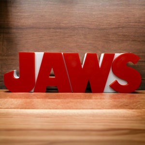 Handcrafted 3D Printed JAWS Sign - Beach House  Horror Decor