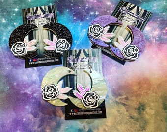 Mystischer Mond und Kristall Ohrringe