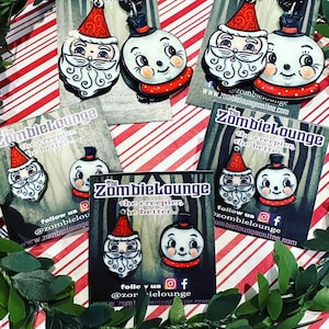 Johanna Parker Santa and Snowman earrings