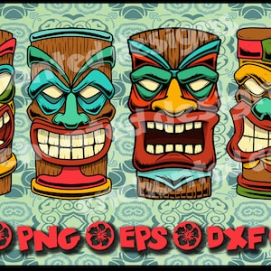 Tiki SVG, PNG, EPS, dxf, Tiki bar svg , Glowforge, Cricut, Sillouette, t shirts, decal svg, png, eps