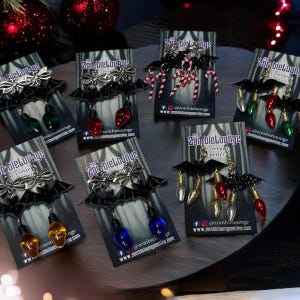 Pendientes navideños de murciélago